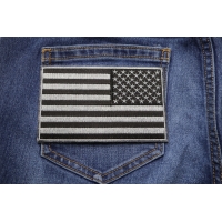 Black and Gray American REVERSED Flag Patch Black and Gray American REVERSED Flag Patch