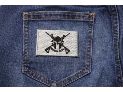 Black And Gray Come And Take It Molon Labe Spartan Crossed Rifles Patch