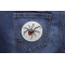 Black Widow Spider Iron on Patch shown on jeans