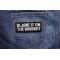 Blame it on the Whiskey Patch Blame it on the Whiskey Funny Iron on Patch shown on jeans