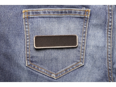 Blank Name Tag Patch Gray Border | Embroidered Patchese