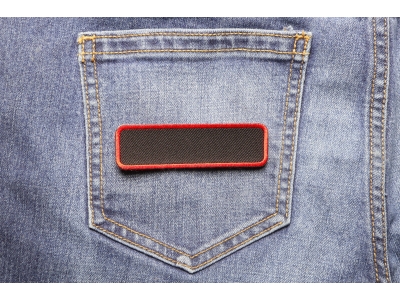 Blank Name Tag Patch Red Border | Embroidered Patches