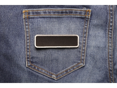 Blank Name Tag Patch White Border | Embroidered Patches