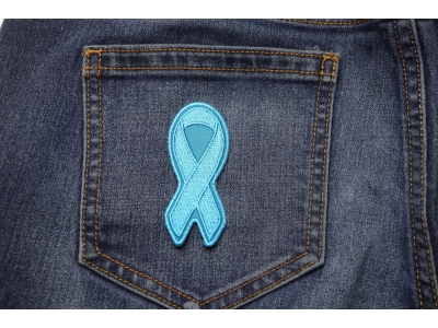 Blue Ribbon Patch For Awareness In Child Abuse And Bullying