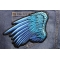 Blue Left Angel Wings Patch shown on jeans
