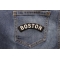 Boston Patch shown on jeans