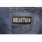 Breastman Patch Breastman Funny Iron on Patch shown on jeans