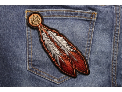 Brown White Feathers Patch | Embroidered Patches