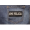 Bye Felicia Patch shown on jeans