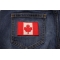 Canada Flag Patch Small shown on jeans