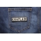 Chaplain Patch Black On White shown on jeans
