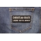 Christian Biker I Ride With Jesus Patch shown on jeans