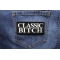 Classic Bitch Patch shown on jeans
