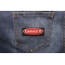 Danger Patch | Embroidered Patches Danger Iron on Novelty Patch shown on jeans