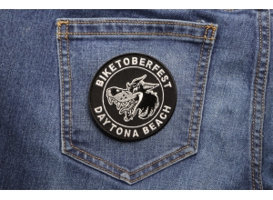 Daytona Biketoberfest Wolf Patch | Embroidered Biker Patches