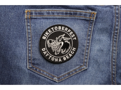 Daytona Biketoberfest Wolf Patch | Embroidered Biker Patches