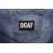 DGAF Patch Don't Give A F shown on jeans
