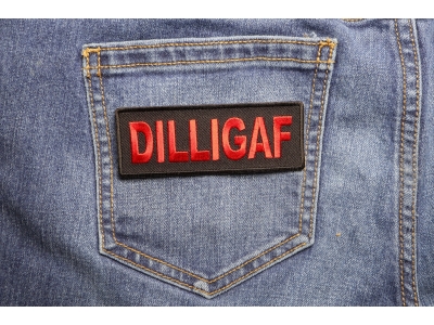 Dilligaf Patch In Red | Embroidered Patches