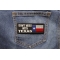 Don't Mess With Texas Patch With Flag shown on jeans