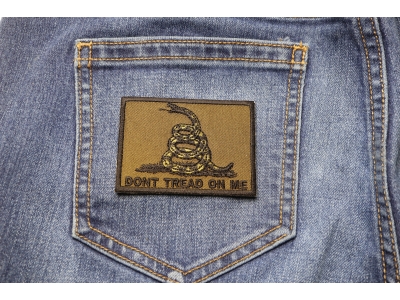 Don't Tread On Me Gadsden Flag Black Over Army Green Patch | US Military Veteran Patches Don't Tread On Me Gadsden Flag Black Over Army Green Patch | US Military Veteran Patches