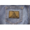 Don't Tread On Me Gadsden Flag Black Over Army Green Patch | US Military Veteran Patches Don't Tread On Me Gadsden Flag Black Over Army Green Patch shown on jeans