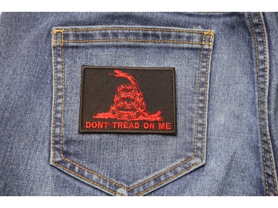 Don't Tread On Me Gadsden Flag Red Over Black Patch | US Military Veteran Patches Don't Tread On Me Gadsden Flag Red Over Black Patch | US Military Veteran Patches