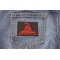 Don't Tread On Me Gadsden Flag Red Over Black Patch | US Military Veteran Patches Don't Tread On Me Gadsden Flag Red Over Black Patch shown on jeans