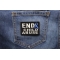 End Child Abuse Blue Ribbon Patch | Embroidered Patches End Child Abuse Blue Ribbon Patch shown on jeans