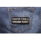 Faster Than A Speeding Ticket Patch | Embroidered Patches Faster Than A Speeding Ticket Patch shown on jeans