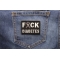 FCK Diabetes Gray Ribbon Patch | Embroidered Patches FCK Diabetes Gray Ribbon Patch shown on jeans