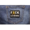 FCK Leukemia Orange Ribbon Patch | Embroidered Patches FCK Leukemia Orange Ribbon Patch shown on jeans