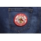 Fire Department Circle Patch | Embroidered Patches Fire Department Circle Patch shown on jeans