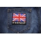 Fit It or Fuck Off British Flag Patch shown on jeans