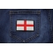 Flag Of England Patch Flag Of England Patch shown on jeans