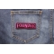 Founder Patch 3.5 Inch Pink shown on jeans
