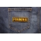 Founder Patch 3.5 Inch Yellow shown on jeans