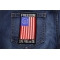 Freedom Nyberg Flag Patch Live Free or Die shown on jeans