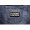 Fucking Fucktards Naughty Iron on Patch shown on jeans