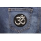 Hinduism Symbol Patch shown on jeans