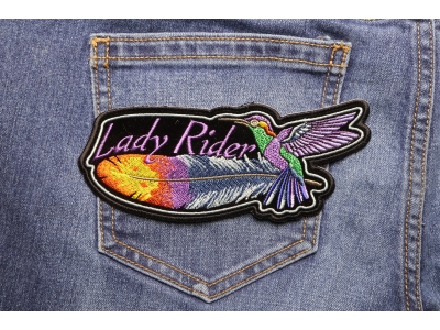 Hummingbird Lady Rider Feather Small Patch