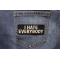 I Hate Everybody Naughty Iron on Patch shown on jeans