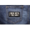 I Ride With The Son Patch shown on jeans