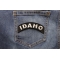 Idaho Patch Iron on State Rocker shown on jeans