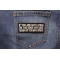 If You Are Not Living On The Edge You Are Taking Up Too Much Space Iron on Morale Patch shown on jeans