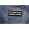 If You Want Peace Prepare For War Patch shown on jeans