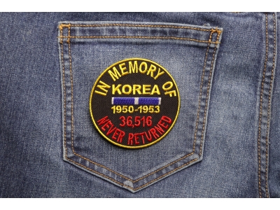 In Memory Of Korea Round Patch | US Military Veteran Patches