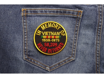 In Memory Of Vietnam Round Patch | US Military Vietnam Veteran Patches