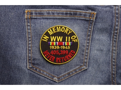 In Memory Of World War 2 Round Patch | US Military Veteran Patches