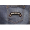 Iraq War Vet Ribbon Small Rocker | US Military Veteran Patches Iraq War Vet Ribbon Small Rocker shown on jeans