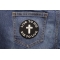 Live To Die To Live Round Christian Patch | Embroidered Patches Live To Die To Live Round Christian Patch shown on jeans